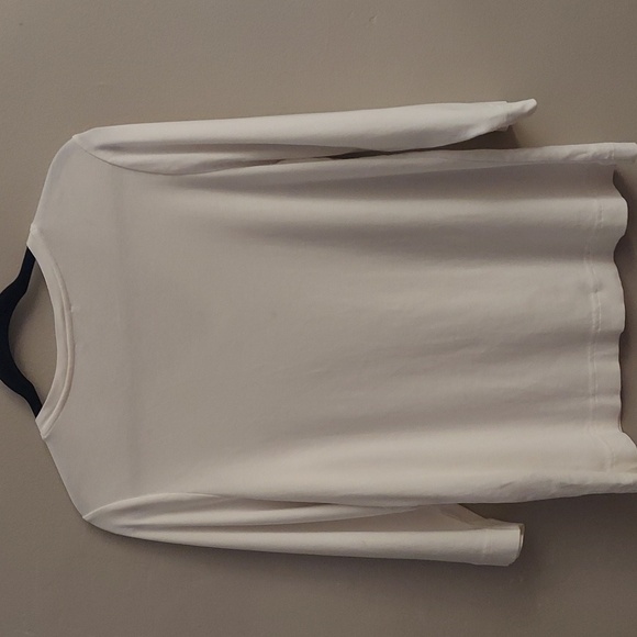 CHICOS Floral Everyday V Neck 3/4 Sleeve Pima Cotton White Tee sz L - Picture 10 of 12